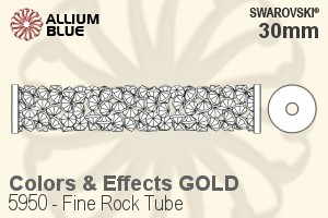 Swarovski Fine Rock Tube Bead (5950) 30mm - Colors & Effects GOLD - Click Image to Close