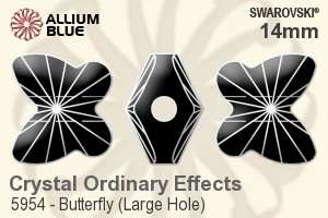 スワロフスキー Butterfly (Large Hole) ビーズ (5954) 14mm - クリスタル （オーディナリー　エフェクト）