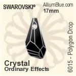 Swarovski Polygon Drop Pendant (6015) 17mm - Colour (Uncoated)