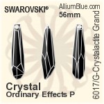 Swarovski Crystalactite Grand (Partly Frosted) Pendant (6017/G) 56mm - Crystal Effect PROLAY