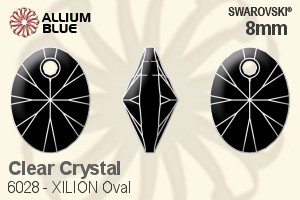 Swarovski XILION Oval Pendant (6028) 8mm - Clear Crystal - Click Image to Close