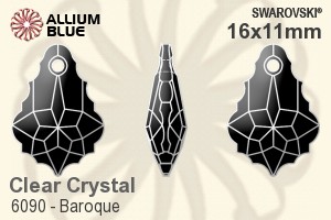 Swarovski Baroque Pendant (6090) 16x11mm - Clear Crystal - Click Image to Close