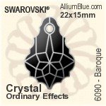 Swarovski Baroque Pendant (6090) 22x15mm - Crystal Effect