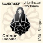 スワロフスキー Baroque ペンダント (6090) 22x15mm - カラー