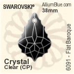Swarovski Flat Baroque Pendant (6091) 28mm - Crystal (Ordinary Effects)