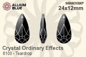 Swarovski Teardrop Pendant (6100) 24x12mm - Crystal Effect - Click Image to Close