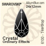 スワロフスキー Teardrop ペンダント (6100) 24x12mm - クリスタル