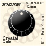 施华洛世奇 圆形 Crescent 吊坠 (6210) 17mm - 白色（半涂层）