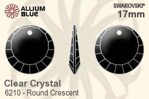 Swarovski Round Crescent Pendant (6210) 17mm - Clear Crystal