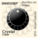 Swarovski Round Crescent Pendant (6210) 12mm - Crystal Effect