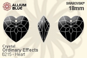Swarovski Heart Pendant (6215) 18mm - Crystal Effect - Click Image to Close