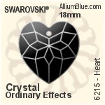 Swarovski Heart Pendant (6215) 18mm - Clear Crystal