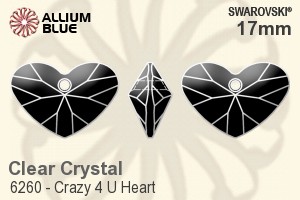 Swarovski Crazy 4 U Heart Pendant (6260) 17mm - Clear Crystal