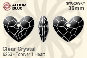 Swarovski Forever 1 Heart Pendant (6263) 36mm - Clear Crystal