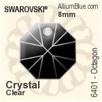 Swarovski Octagon Pendant (6401) 8mm - Clear Crystal