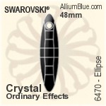 スワロフスキー Ellipse ペンダント (6470) 40mm - カラー（コーティングなし）