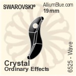 スワロフスキー Wave ペンダント (6525) 19mm - カラー（コーティングなし）