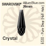 Swarovski Pure Drop (Half Hole) Pendant (6530) 20mm - Color