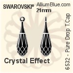Swarovski Pure Drop (Half Hole) With Trumpet Cap Pendant (6532) 31.5mm - Crystal Effect