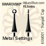 Swarovski Trumpet Cap For Pendant (65M001) 9mm - Metal Settings