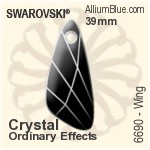 施华洛世奇 Gro羽翼 Crystal Rectangle 吊坠 (6925) 36mm - 白色（半涂层）