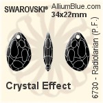 Swarovski Princess Cut Pendant (6431) 16mm - Color (Half Coated)