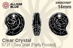 Swarovski Sea Snail (Partly Frosted) Pendant (6731) 14mm - Clear Crystal - Click Image to Close
