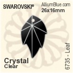Swarovski Leaf Pendant (6735) 26x16mm - Color