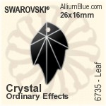 Swarovski Leaf Pendant (6735) 32x20mm - Clear Crystal