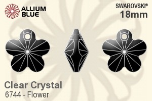 Swarovski Flower Pendant (6744) 18mm - Clear Crystal - Haga Click en la Imagen para Cerrar