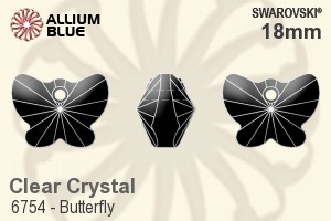 Swarovski Butterfly Pendant (6754) 18mm - Clear Crystal - Click Image to Close