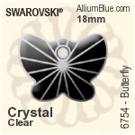 Swarovski Butterfly Pendant (6754) 18mm - Clear Crystal