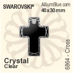 Swarovski Cross Pendant (6864) 40x30mm - Crystal Effect