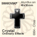 Swarovski Cross Pendant (6864) 40x30mm - Crystal Effect