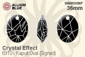 施华洛世奇 Kaputt 椭圆形 (Signed) 吊坠 (6910) 36mm - 白色（半涂层）