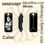 Swarovski Growing Crystal Rectangle Pendant (6925) 36mm - Clear Crystal