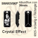 施华洛世奇 Gro羽翼 Crystal Rectangle 吊坠 (6925) 36mm - 白色（半涂层）