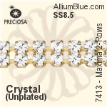 Preciosa Round Maxima 2-Rows Cupchain (7413 7172), Unplated Raw Brass, With Stones in PP18 - Crystal Effects