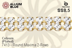Preciosa Round Maxima 2-Rows Cupchain (7413 7172), Plated, With Stones in PP18 - Colours - ウインドウを閉じる