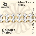 Preciosa Round Maxima Cupchain (7413 3001), Unplated Raw Brass, With Stones in PP18 - Crystal Effects