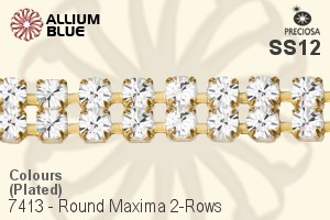 Preciosa Round Maxima 2-Rows Cupchain (7413 7174), Plated, With Stones in PP24 - Colours