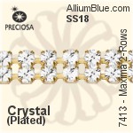Preciosa Round Maxima 2-Rows Cupchain (7413 7176), Plated, With Stones in SS18 - Crystal Effects