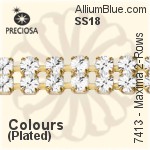 Preciosa Round Maxima 3-Rows Cupchain (7413 7177), Unplated Raw Brass, With Stones in SS18 - Crystal Effects