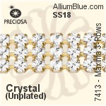 Preciosa Round Maxima 2-Rows Cupchain (7413 7176), Unplated Raw Brass, With Stones in SS18 - Crystal Effects