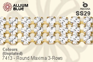 Preciosa Round Maxima 3-Rows Cupchain (7413 7183), Unplated Raw Brass, With Stones in SS29 - Colours - 關閉視窗 >> 可點擊圖片
