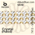 Preciosa Round Maxima 3-Rows Cupchain (7413 7177), Plated, With Stones in SS18 - Clear Crystal