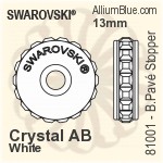 Swarovski BeCharmed Pavé Stopper (81001) 13mm - CE White / Crystal Aurore Boreale