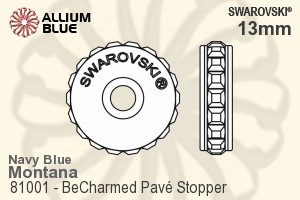 Swarovski BeCharmed Pavé Stopper (81001) 13mm - CE Navy Blue / Montana - Click Image to Close