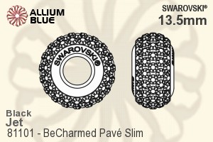 施華洛世奇 BeCharmed Pavé Slim (81101) 13.5mm - CE Black / Jet