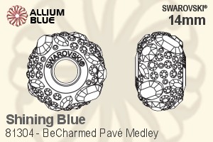 Swarovski BeCharmed Pavé Medley (81304) 15mm - CE Shining Blue / Aquamarine / Sapphire / Caribbean Blue Opal / Crystal Metallic Blue - Click Image to Close